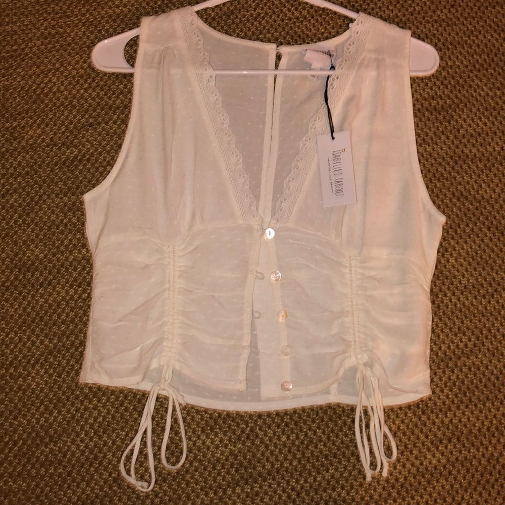 Isabelles cabinet White detailed tank top size L